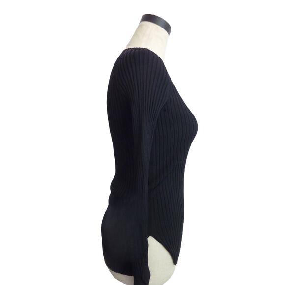 NWOT Everlane Viscose Knit Crew Rib Black Top Size S - Picture 2 of 5